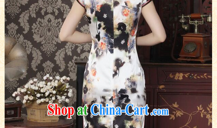 Find Sophie heavy silk long cheongsam stylish and simple water ink take improved Chinese sauna silk long cheongsam qipao dinner water ink 2 XL pictures, price, brand platters! Elections are good character, the national distribution, so why buy now enjoy more preferential! Health