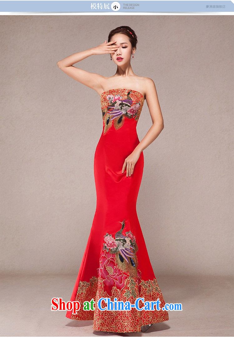 Wedding dress long serving toast red cheongsam Beauty Chest bare BEAUTY package and wedding bridal dress and red XL pictures, price, brand platters! Elections are good character, the national distribution, so why buy now enjoy more preferential! Health