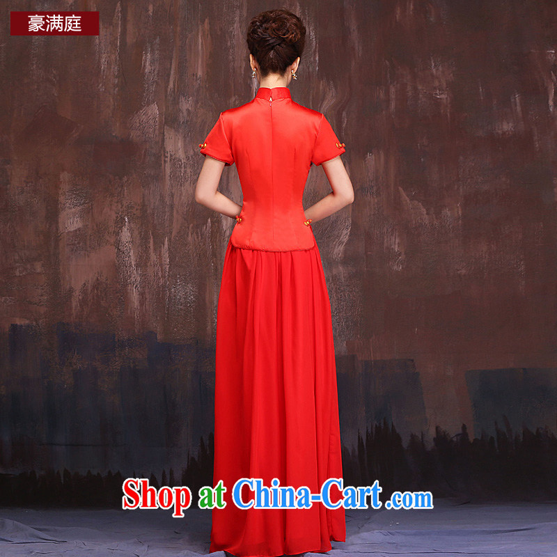 Marriages red bows, serving 2015 Chinese improved short-sleeved cultivating cheongsam dress dresses spring red XL, Ho full Chamber, and shopping on the Internet