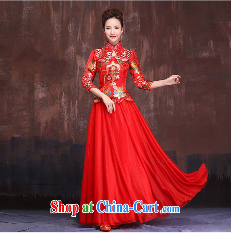 Marriages marriage red bows service 2015 spring and summer new long-sleeved retro China wind wedding dresses long red XL pictures, price, brand platters! Elections are good character, the national distribution, so why buy now enjoy more preferential! Health