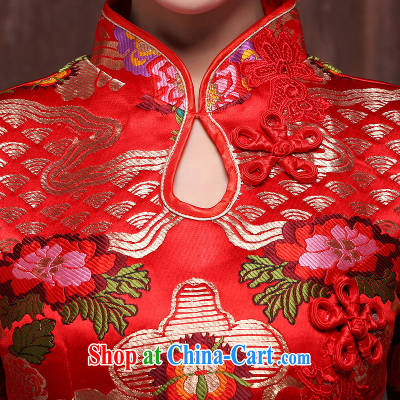 Marriages marriage red bows service 2015 spring and summer new long-sleeved retro China wind wedding dresses long red XL, Ho full chamber, shopping on the Internet