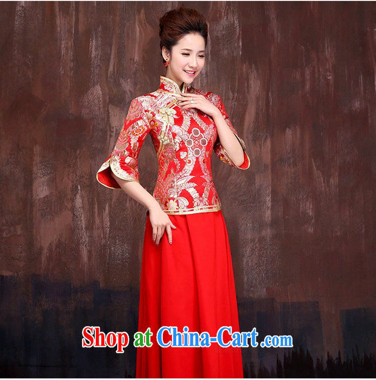 Red cheongsam dress-up and down the bridal 2015 New Beauty 7 sub-cuff antique toast improved service autumn and winter long red XL pictures, price, brand platters! Elections are good character, the national distribution, so why buy now enjoy more preferential! Health
