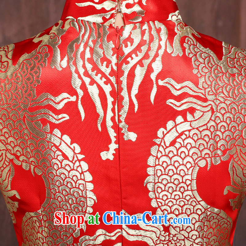 Ho full court marriages red short bows service 2015 new dragon robe improved Chinese qipao bridal red XL, Ho full Chamber, and shopping on the Internet