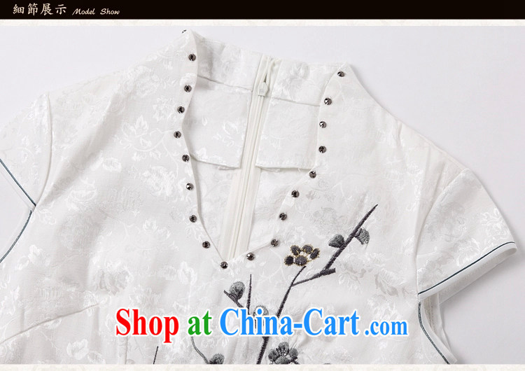 Also the Ms Audrey EU summer 2015 new V collar embroidered Phillips nails Pearl crowsfoot skirt with embroidery cheongsam white XL pictures, price, brand platters! Elections are good character, the national distribution, so why buy now enjoy more preferential! Health