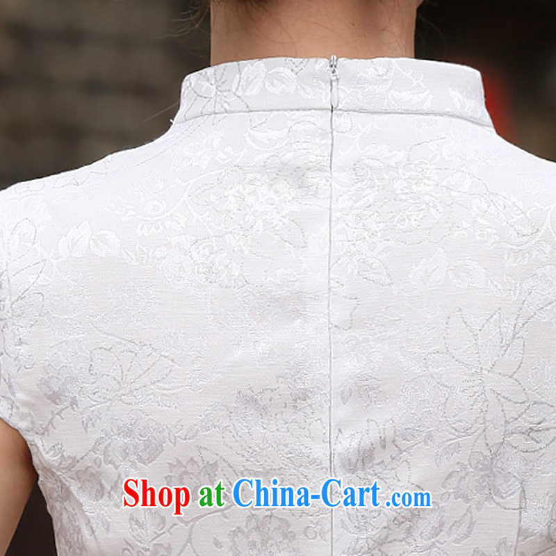 Also the US Ms Audrey EU summer 2015 new retro embroidery cheongsam dress white L, also the US Ms Audrey EU Yuet-mee, GARMENT), shopping on the Internet