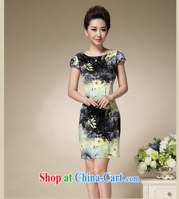 As well as clothing and cool 2015 summer new stamp duty MOM with a short-sleeved Sau San emulation Silk Dresses style retro dresses L 9195 black 3 XL pictures, price, brand platters! Elections are good character, the national distribution, so why buy now enjoy more preferential! Health