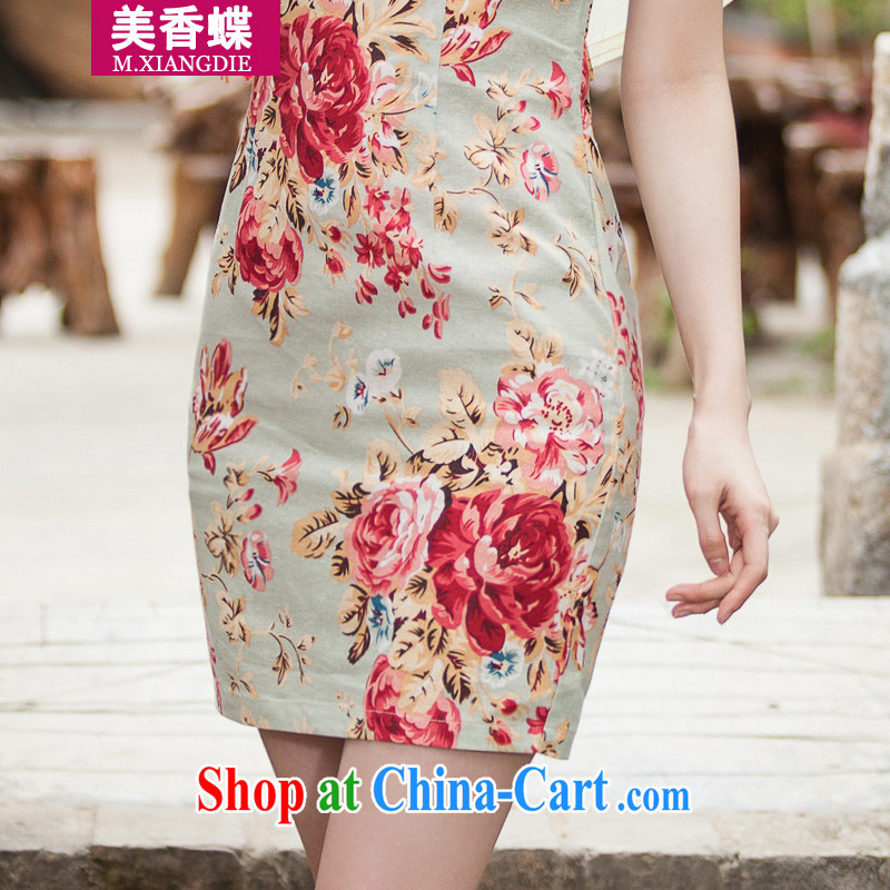 US-Hong Kong butterfly 2015 summer new, elegant beauty, short cheongsam daily improved stylish dress suits women XL, US-Hong Kong Butterfly (MEIXIANGDIE), online shopping