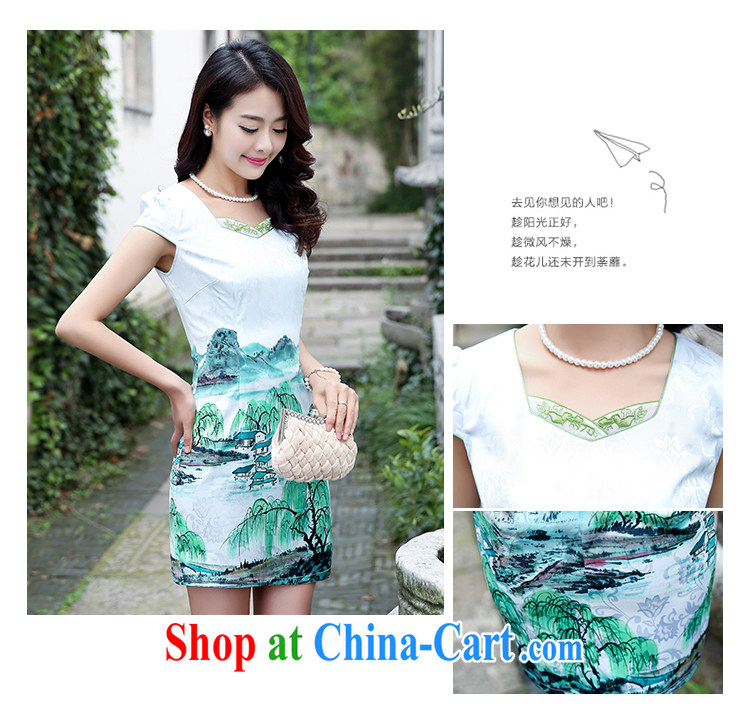 Min booth 2015 new summer skirt dresses daily porcelain was improved and stylish short stamp Beauty Fashion dresses green willows 2XL pictures, price, brand platters! Elections are good character, the national distribution, so why buy now enjoy more preferential! Health