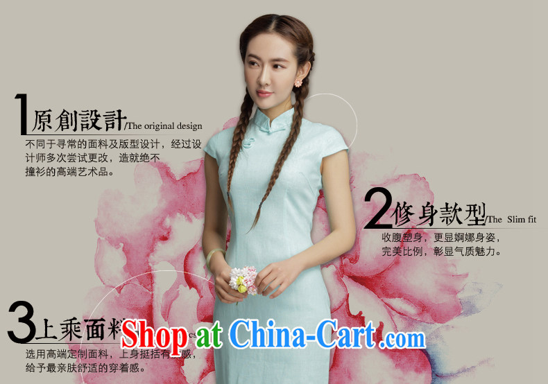 Bong-amphibious NTHU summer 2015 new cotton Ma antique dresses small fresh literary beauty and stylish short-sleeve cheongsam dress DQ 15,105 blue XXL pictures, price, brand platters! Elections are good character, the national distribution, so why buy now enjoy more preferential! Health