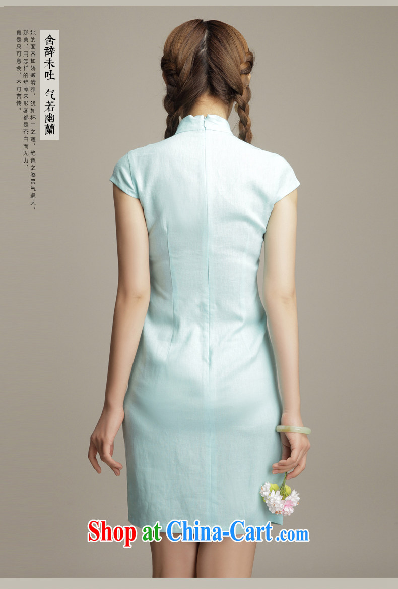 Bong-amphibious NTHU summer 2015 new cotton Ma antique dresses small fresh literary beauty and stylish short-sleeve cheongsam dress DQ 15,105 blue XXL pictures, price, brand platters! Elections are good character, the national distribution, so why buy now enjoy more preferential! Health