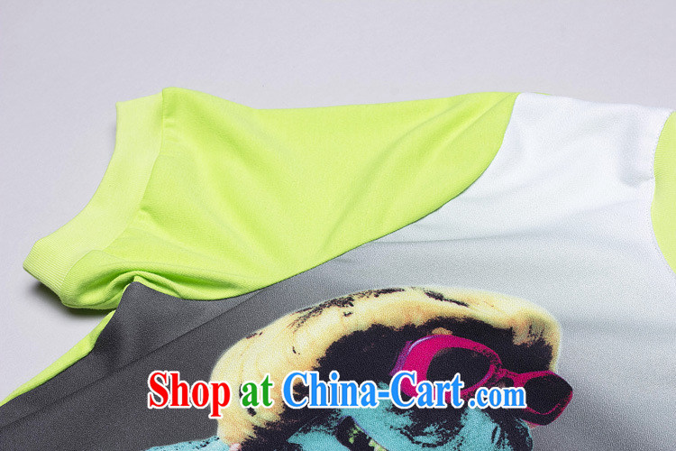 Ya-ting store summer 2015 New Female European sites in Europe and go show the stamp T-shirt with short sleeves shirt T female green L pictures, price, brand platters! Elections are good character, the national distribution, so why buy now enjoy more preferential! Health