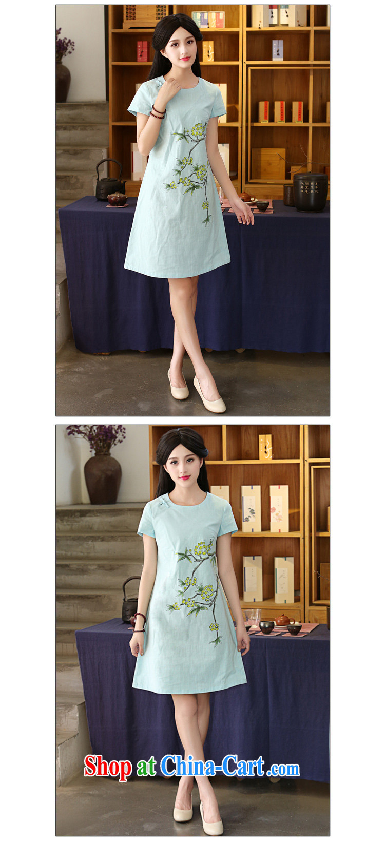 China classic original cotton summer the commission improved daily, qipao dresses Chinese classical literature and art, small fresh beige XXL pictures, price, brand platters! Elections are good character, the national distribution, so why buy now enjoy more preferential! Health