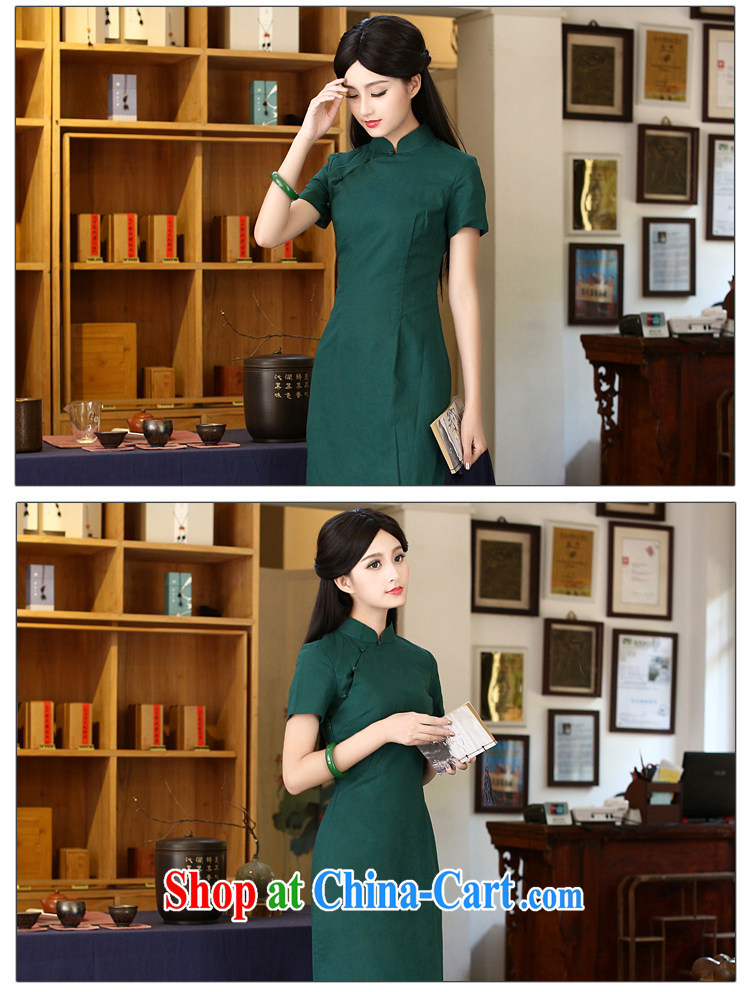 China classic Solid Color cotton Ms. Yau Ma Tei daily improved cheongsam dress Chinese Antique summer literary aura van red M pictures, price, brand platters! Elections are good character, the national distribution, so why buy now enjoy more preferential! Health