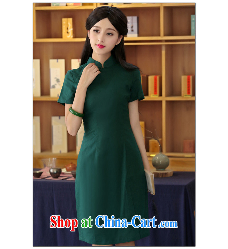 China classic Solid Color cotton Ms. Yau Ma Tei daily improved cheongsam dress Chinese Antique summer literary aura van red M pictures, price, brand platters! Elections are good character, the national distribution, so why buy now enjoy more preferential! Health