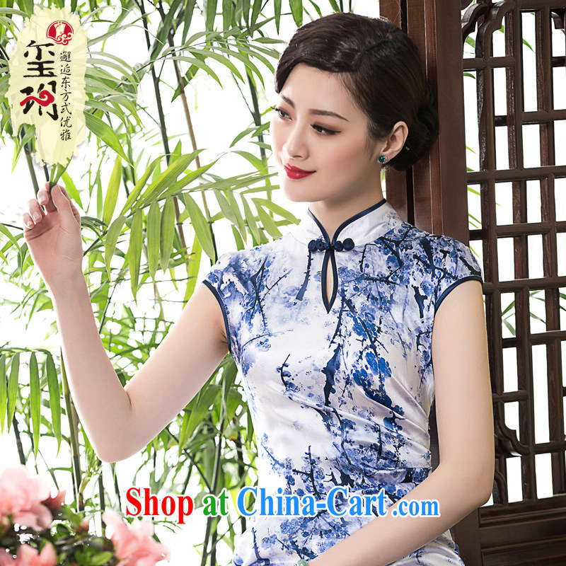 Yin Yue seal 2015 spring and summer New Beauty short stylish dresses skirt high-end heavy silk, dresses picture color XL seal, Yin Yue, shopping on the Internet
