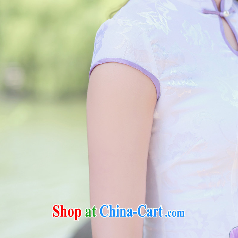 His angel, summer 2015, for the withholding of sexy beauty graphics thin improved cheongsam dress stylish ethnic Wind Flower stamp pack and blue lotus XXL, Angel (LUOQINUO), shopping on the Internet