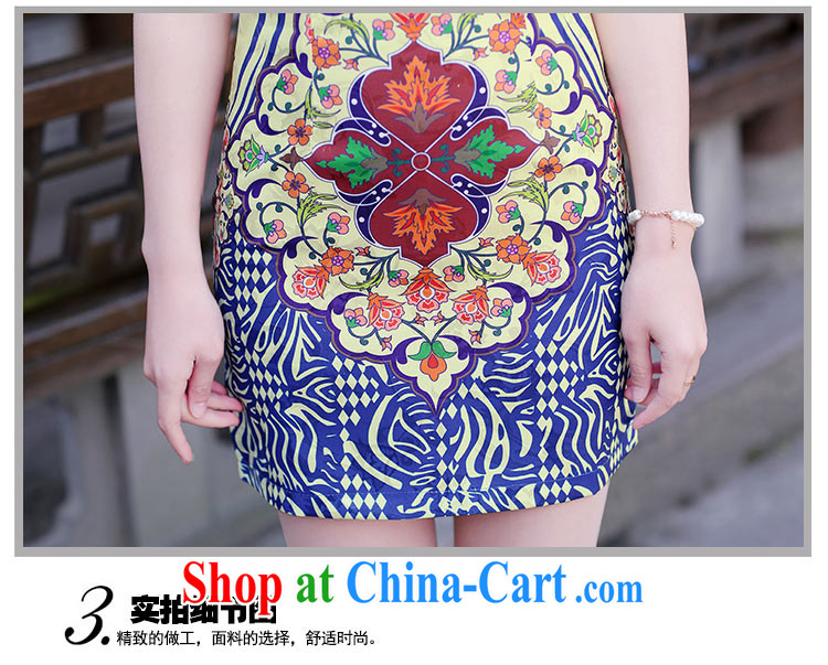 His angel, summer 2015 new embroidery cheongsam dress girls improved daily packages and short-sleeved-waist blue and white porcelain stamp National wind dress blue and white porcelain XXL pictures, price, brand platters! Elections are good character, the national distribution, so why buy now enjoy more preferential! Health