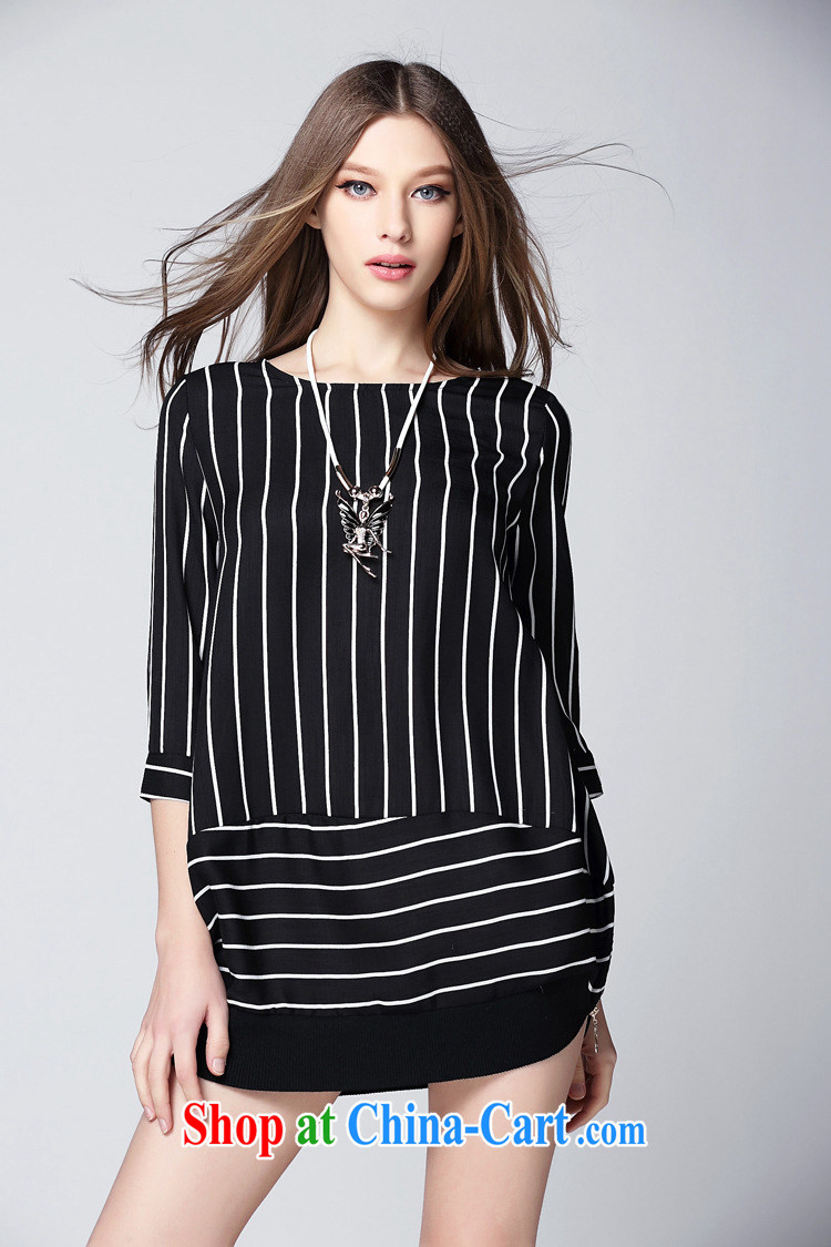 Ya-ting store summer 2015 new European site female field for 7 cuff stripes in Europe and America, with zipper, long T-shirt, black L pictures, price, brand platters! Elections are good character, the national distribution, so why buy now enjoy more preferential! Health