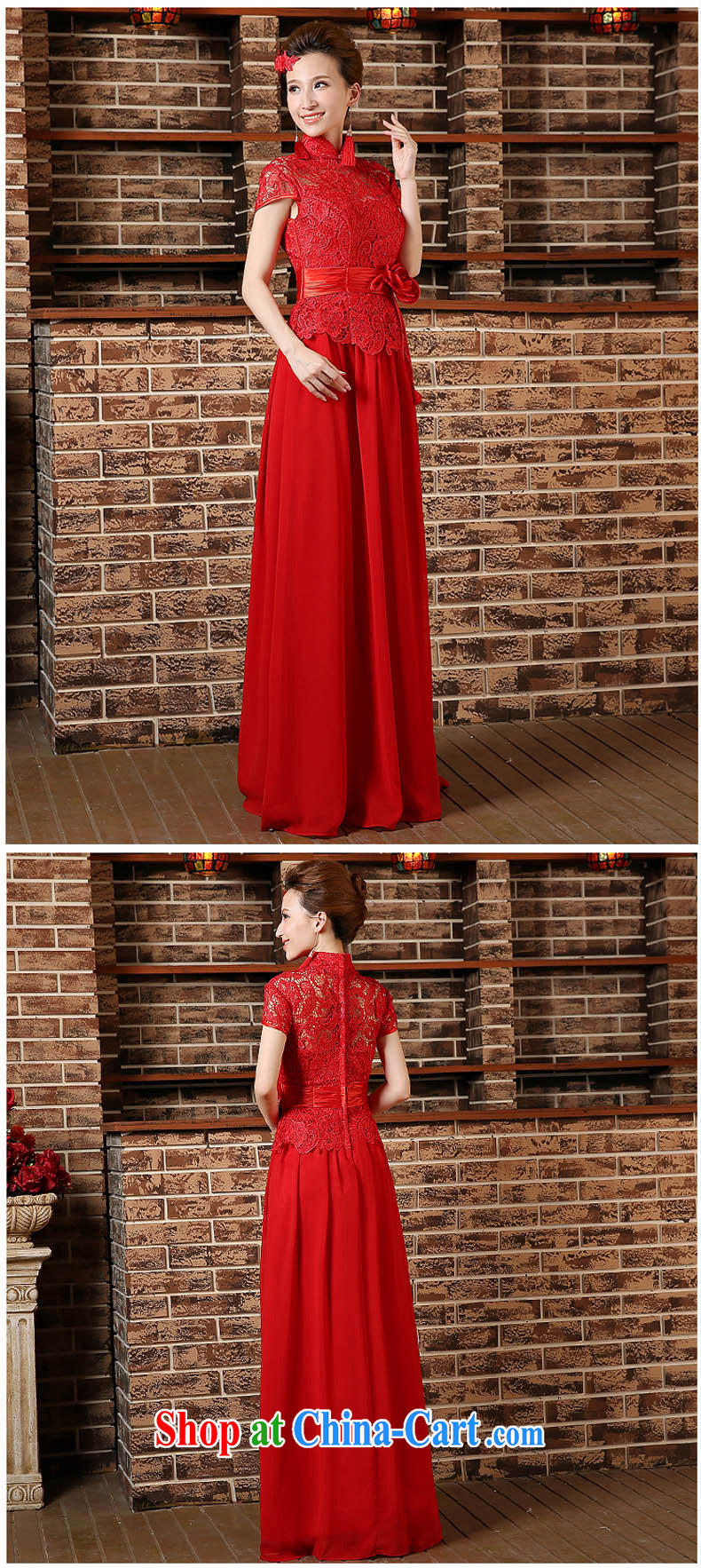 2015 New Red bridal toast serving short-sleeved short-sleeve style long beauty, wedding dresses dress Spring Summer red M pictures, price, brand platters! Elections are good character, the national distribution, so why buy now enjoy more preferential! Health
