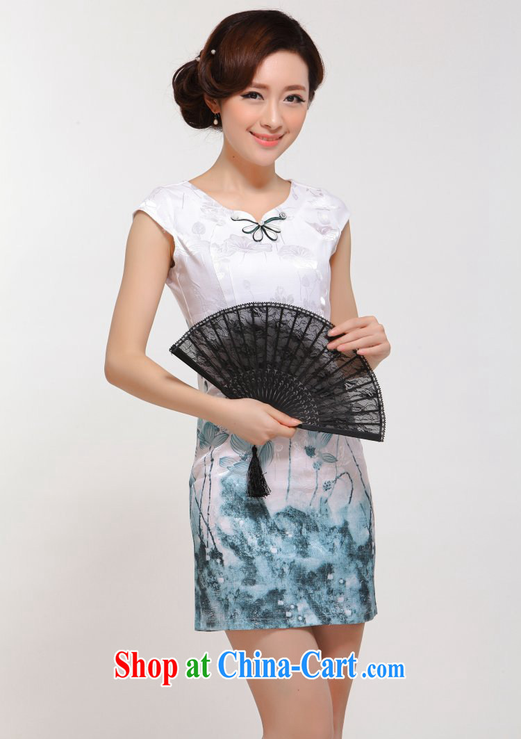 2015 new summer improved fashion cheongsam sexy beauty retro Stylish Girl cheongsam dress white XL pictures, price, brand platters! Elections are good character, the national distribution, so why buy now enjoy more preferential! Health