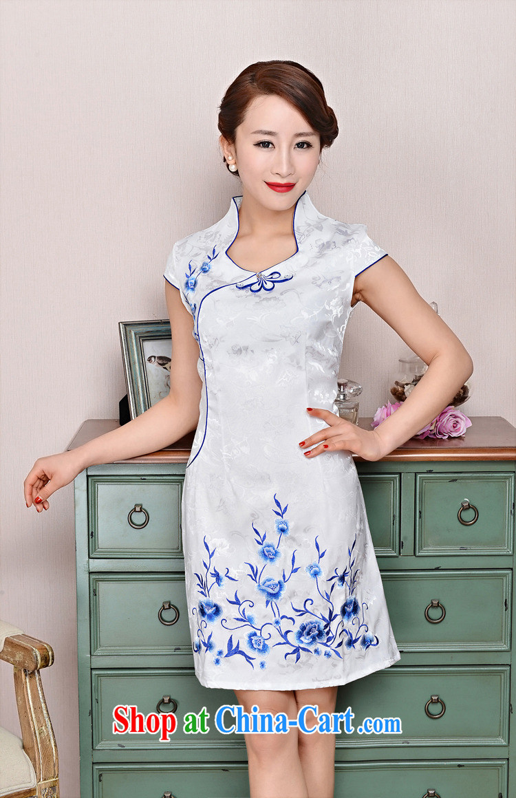 2015 summer new ultra-baik CB in 1583 long jacquard silk and cotton robes Sau San thin version for the payment package mail Blue on white small flowers XXL pictures, price, brand platters! Elections are good character, the national distribution, so why buy now enjoy more preferential! Health