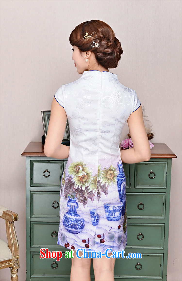 2015 summer new ultra-baik CB in 1583 long jacquard silk and cotton robes Sau San thin version for the payment package mail Blue on white small flowers XXL pictures, price, brand platters! Elections are good character, the national distribution, so why buy now enjoy more preferential! Health