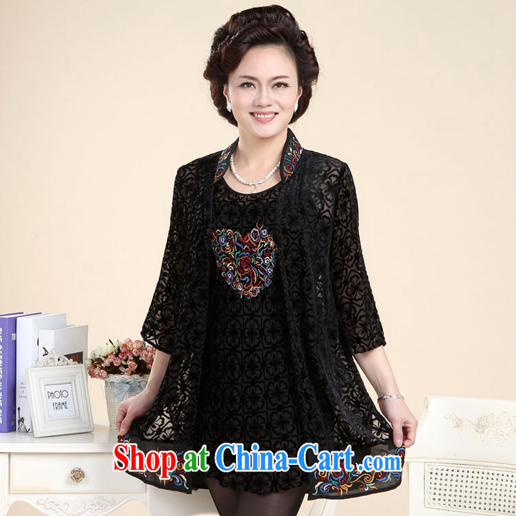 Qin Qing store older Kit embroidery autumn and winter, Mom Women's clothes ponchos the lint-free cloth, wind and two-piece black XXXL pictures, price, brand platters! Elections are good character, the national distribution, so why buy now enjoy more preferential! Health