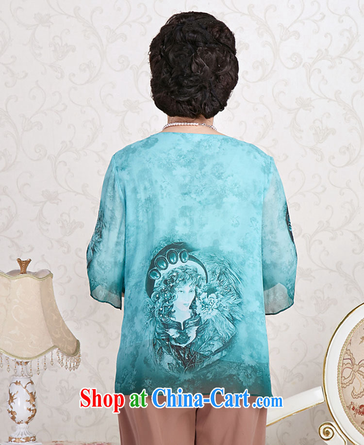 Qin Qing store sauna silk hand-painted T-shirt, older women summer with mom long-sleeved T-shirt short-sleeved red XXXL pictures, price, brand platters! Elections are good character, the national distribution, so why buy now enjoy more preferential! Health