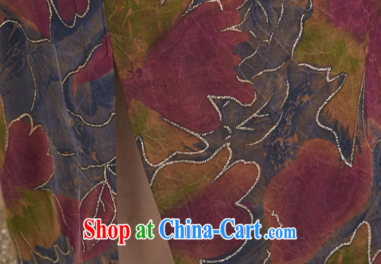 Peregrine fine antique store female Ethnic Wind sauna silk dresses with silk silk damask incense cloud yarn cheongsam blue Phnom Penh XXXL pictures, price, brand platters! Elections are good character, the national distribution, so why buy now enjoy more preferential! Health
