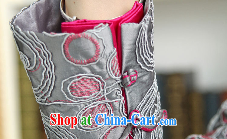 Qin Qing store stylish and luxurious long-sleeved open-mouth long T-shirt girls spring new embroidered small garden with Chinese T-shirt the T-shirt gray XXXL pictures, price, brand platters! Elections are good character, the national distribution, so why buy now enjoy more preferential! Health