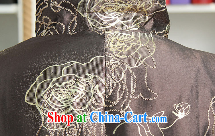 Qin Qing store 2015 spring and summer New Tang women T-shirt embroidered Chinese jacket the waist graphics thin air to the charge-back the collar brown XXXL pictures, price, brand platters! Elections are good character, the national distribution, so why buy now enjoy more preferential! Health