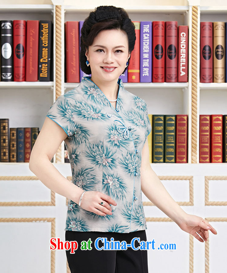 Qin Qing SHOP NEW summer water the wind ladies cotton Ma short-sleeved shirt Tang with retro mom with short-sleeved shirt T red XXXL pictures, price, brand platters! Elections are good character, the national distribution, so why buy now enjoy more preferential! Health