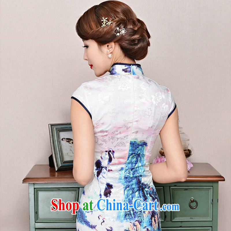 2015 new ultra-baik CB in 1580 long, cultivating the collar jacquard silk and cotton robes white Peony, sunflower flower XXL, pink daisy, and shopping on the Internet