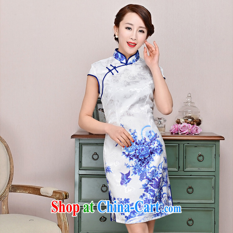 2015 new ultra-baik CB in 1580 long, cultivating the collar jacquard silk and cotton robes white Peony, sunflower flower XXL, pink daisy, and shopping on the Internet