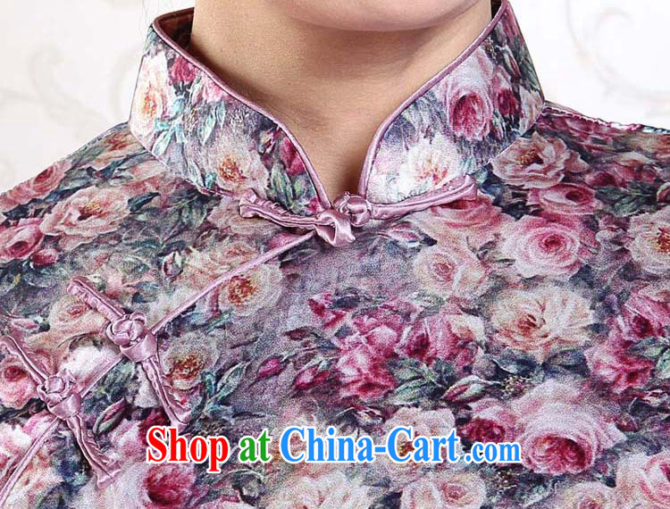 Qin Qing store elegant Ethnic Wind silk painting flowers sauna Silk Cheongsam dress stretch Satin dresses, such as the real-time concept XXXL pictures, price, brand platters! Elections are good character, the national distribution, so why buy now enjoy more preferential! Health
