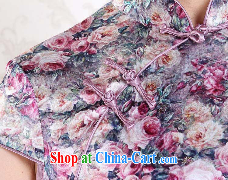 Qin Qing store elegant Ethnic Wind silk painting flowers sauna Silk Cheongsam dress stretch Satin dresses, such as the real-time concept XXXL pictures, price, brand platters! Elections are good character, the national distribution, so why buy now enjoy more preferential! Health