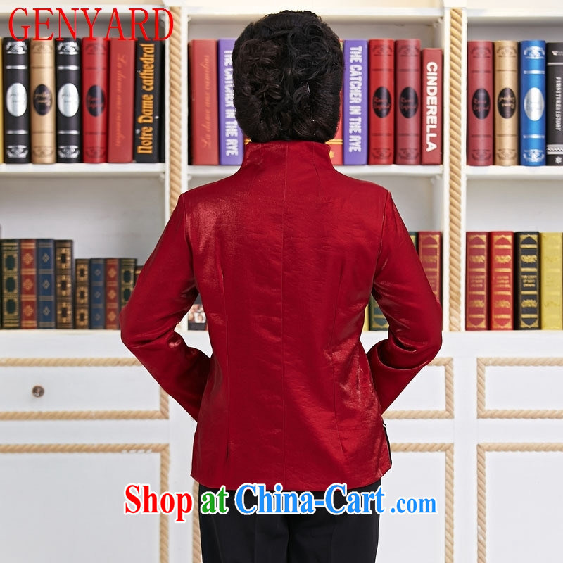 Deloitte Touche Tohmatsu store fine Chinese spring and autumn, the China wind long-sleeved sleek and stylish Chinese beauty T-shirt ladies clothing annual red XXXL, GENYARD, shopping on the Internet