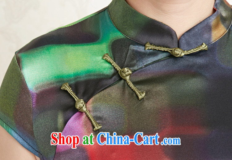 Deloitte Touche Tohmatsu sunny store mother load on suit Silk Cheongsam shirt Hong Kong cloud yarn Tang fitted T-shirt green XXXL pictures, price, brand platters! Elections are good character, the national distribution, so why buy now enjoy more preferential! Health