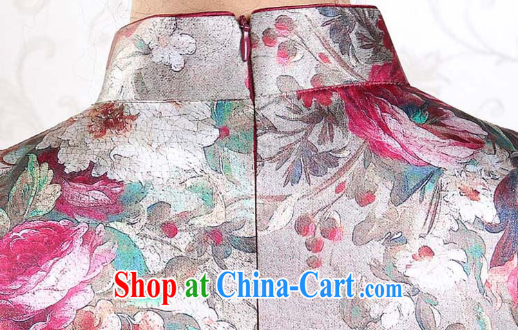 Qin Qing SHOP NEW summer short, improved fashion cheongsam dress stretch Satin cheongsam saffron XXXL pictures, price, brand platters! Elections are good character, the national distribution, so why buy now enjoy more preferential! Health