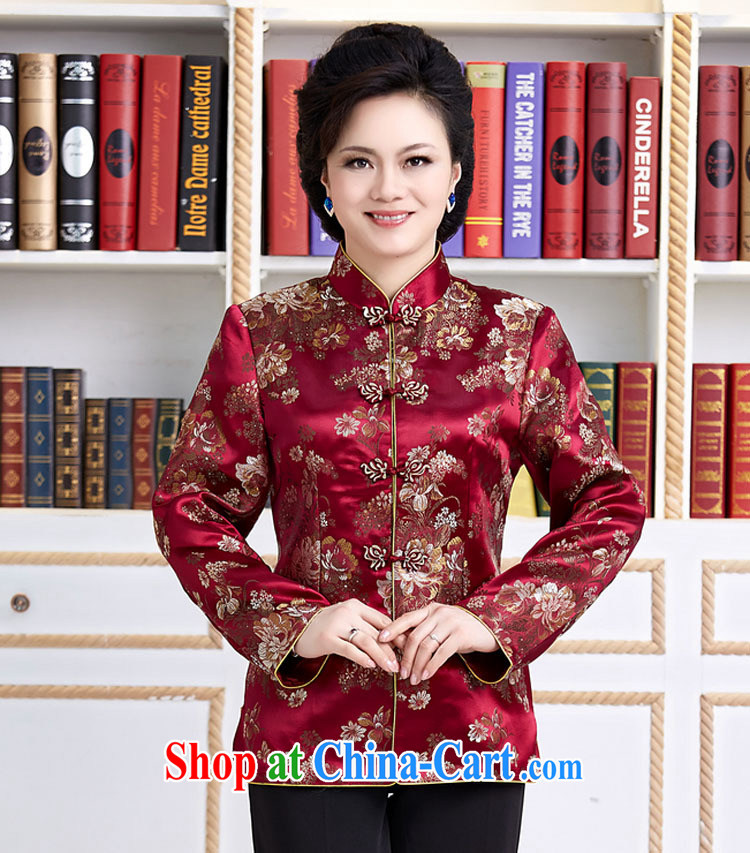 Qin Qing store new Ethnic Wind Chinese, improved Chinese Spring and replace the old mother long-sleeved T-shirt with the red XXXL pictures, price, brand platters! Elections are good character, the national distribution, so why buy now enjoy more preferential! Health