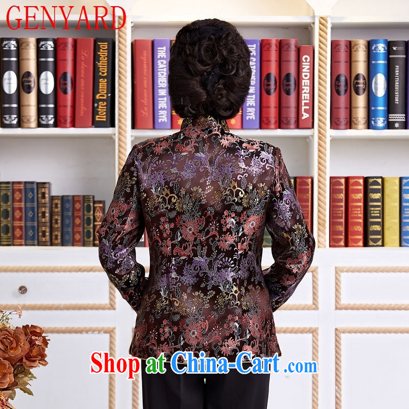 Qin Qing store new Ethnic Wind Chinese, improved Chinese Spring and replace the old mother long-sleeved T-shirt with the red XXXL, GENYARD, shopping on the Internet