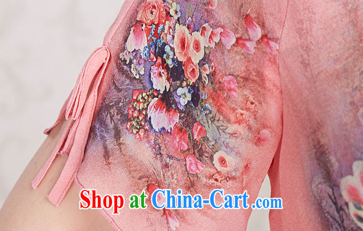 Qin Qing store summer 2015 middle-aged and older short-sleeved T shirt girls stylish mom with Sauna silk shirt middle-aged female summer 3 blue XXXL pictures, price, brand platters! Elections are good character, the national distribution, so why buy now enjoy more preferential! Health