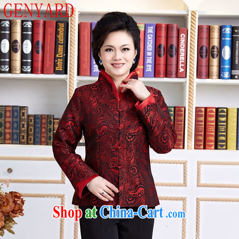 Qin Qing store female spring loaded T-shirt, Chinese long-sleeved jacket Chinese bride fitted clothing red XXXL
