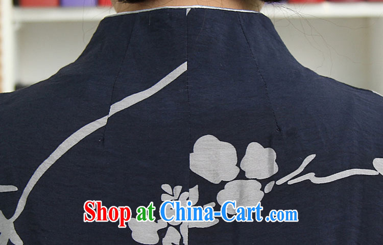Qin Qing Store China wind Chinese, summer girls short-sleeved shirts improved the withholding beauty T-shirt ladies ethnic wind shirt blue XXXL pictures, price, brand platters! Elections are good character, the national distribution, so why buy now enjoy more preferential! Health