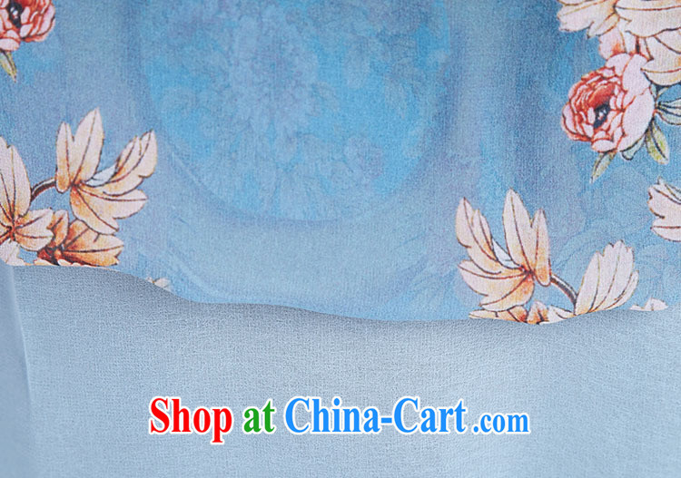 Qin Qing store sauna silk hand-painted T-shirt, older women summer with mom long-sleeved T-shirt half sleeve blue XXXL pictures, price, brand platters! Elections are good character, the national distribution, so why buy now enjoy more preferential! Health