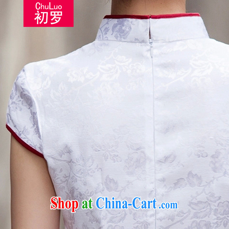 First, summer 2015 New Tang with retro improved stylish short, cultivating daily cheongsam dress white L early, Lo, and shopping on the Internet