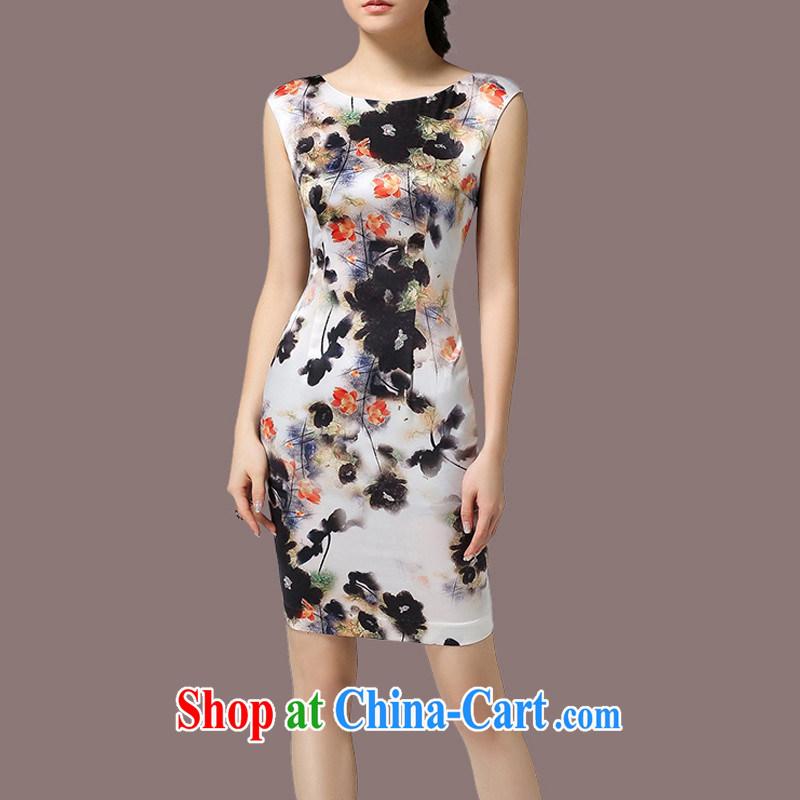 City once and for all the 2015 women new summer beauty graphics thin water ink stamp temperament the code dress elections to the bleach as soon as possible the ink S, once and for all the beauty, online shopping