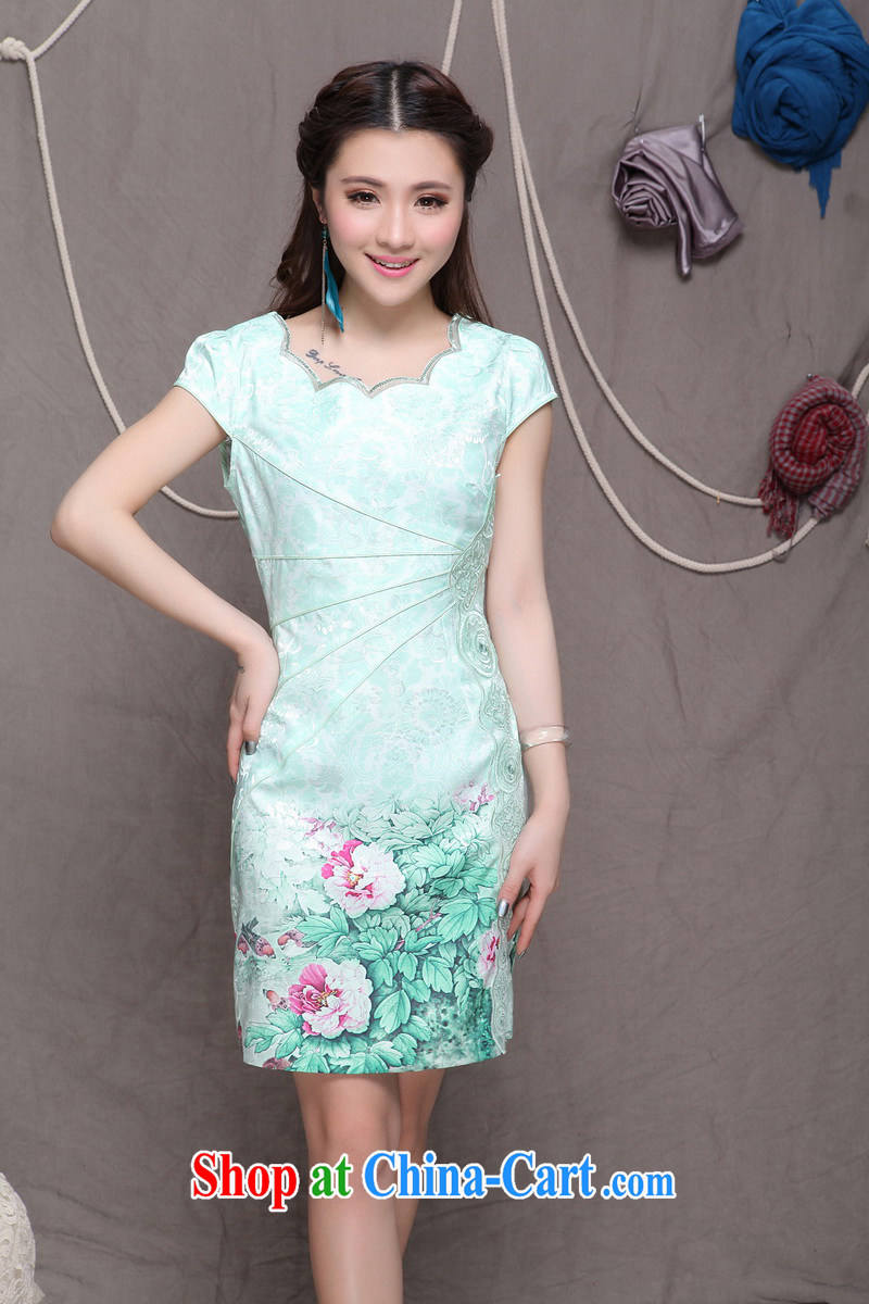 High-End Ethnic Wind and stylish Chinese qipao dress retro beauty graphics thin outfit #9902 pink XL pictures, price, brand platters! Elections are good character, the national distribution, so why buy now enjoy more preferential! Health