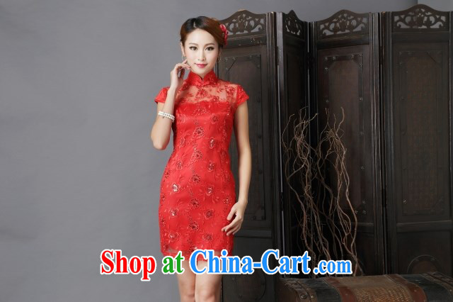 US, 2015, new annual show wedding dress bridal wedding retro improved red toast clothing qipao 6638 #red XL pictures, price, brand platters! Elections are good character, the national distribution, so why buy now enjoy more preferential! Health