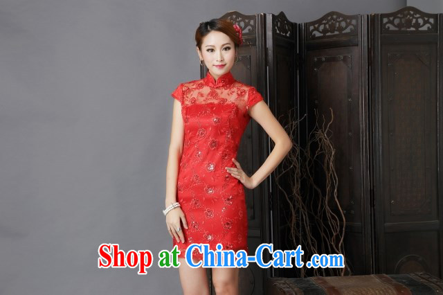 US, 2015, new annual show wedding dress bridal wedding retro improved red toast clothing qipao 6638 #red XL pictures, price, brand platters! Elections are good character, the national distribution, so why buy now enjoy more preferential! Health